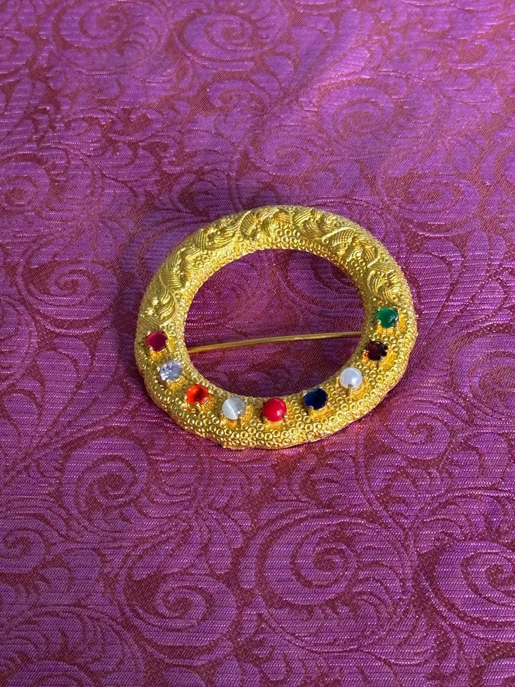 Navratna Saree Pin: Royal Nepali Traditional Sari Hair Pin – Elegance in Every Detail