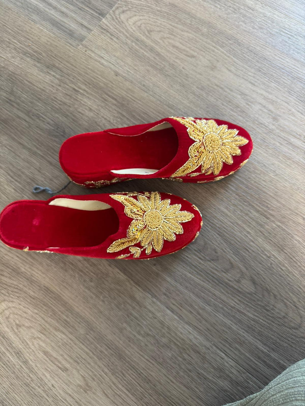 Bridal Heavy Embroidery Nepali Makhmal Shoes, Perfect for festive season