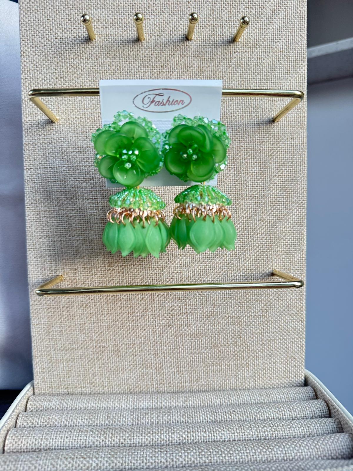 Handmade beaded Jhumka , Unique colorful for any outfit, any occasion