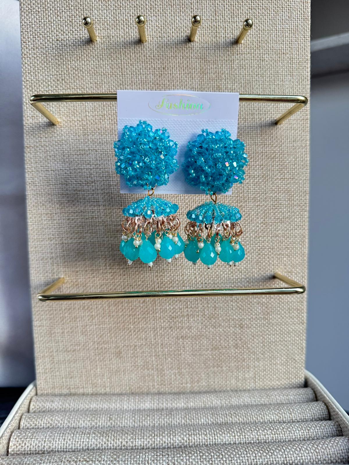 Handmade beaded Jhumka , Unique colorful for any outfit, any occasion