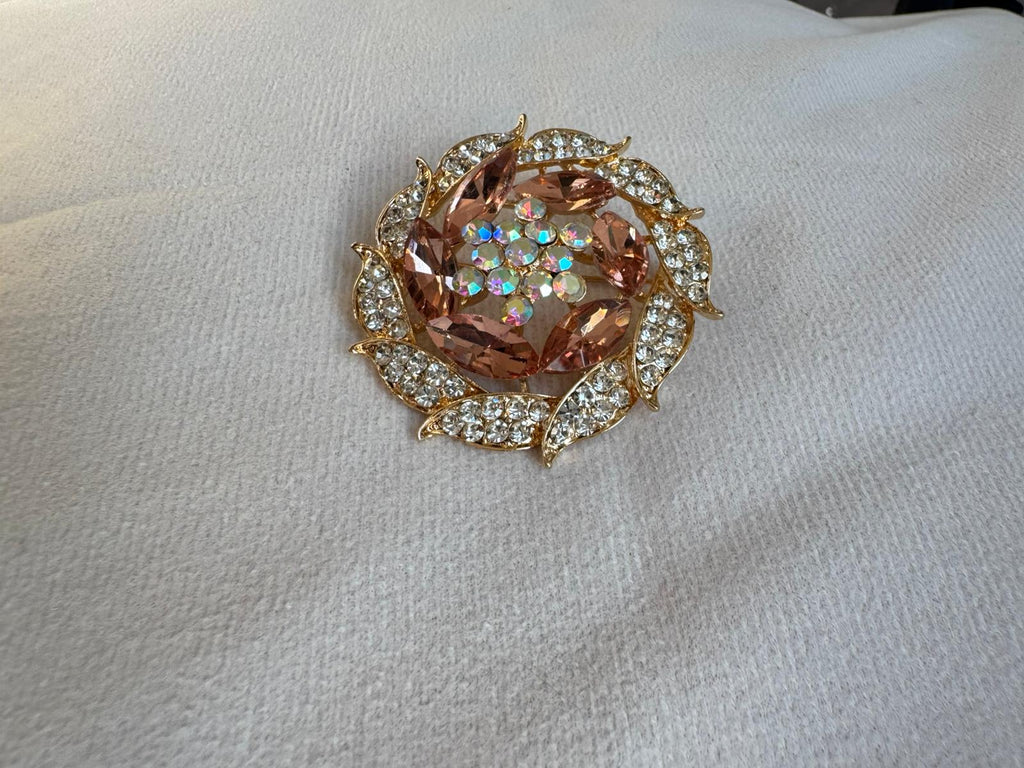 Rose Design, Precious stone Studded Brooche For Add On Luxury To Basic Wardrobe