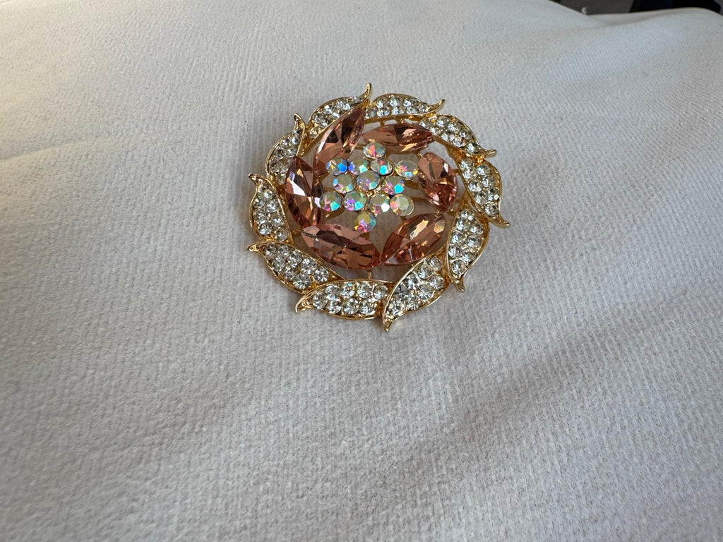 Rose Design, Precious stone Studded Brooche For Add On Luxury To Basic Wardrobe