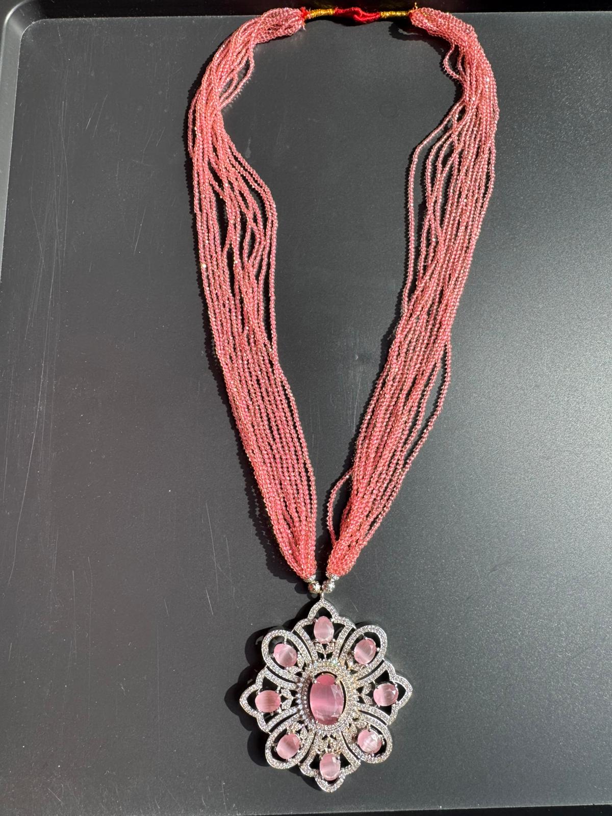 Royal Emerald &Diamond Studded Potey Tilhari Locket