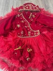 Traditional Pasni Dress for Baby Girl – Red Velvet Set