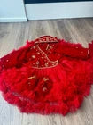 Traditional Pasni Dress for Baby Girl – Red Velvet Set