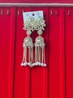 White Pinjada Jhumka Long Size, Fashion Jewellery