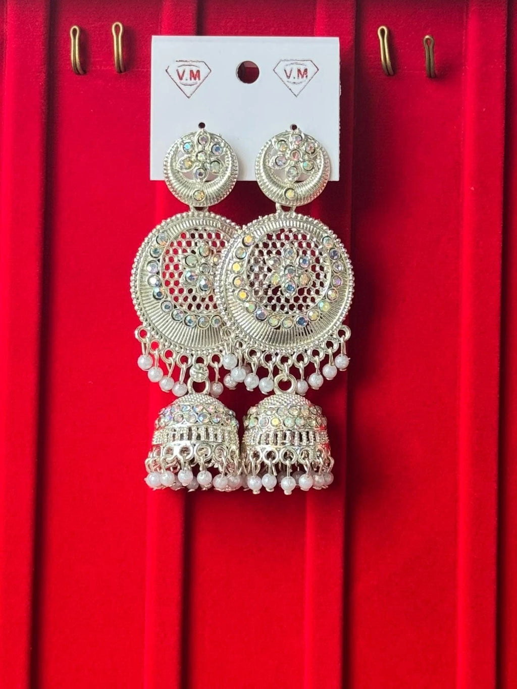 White Pinjada Jhumka Long Size, Fashion Jewellery