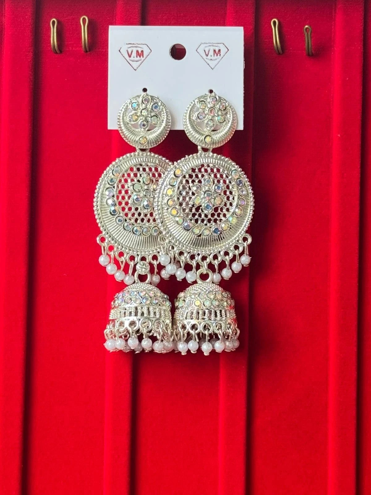 White Pinjada Jhumka Long Size, Fashion Jewellery